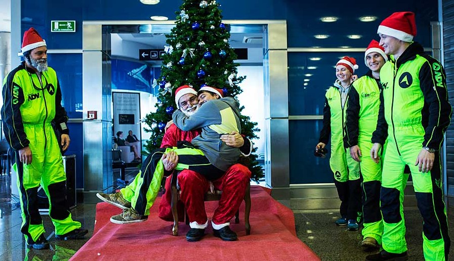 Skydiving Santa Clause in Croatia