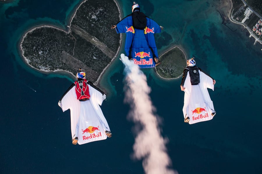 Redbull wingsuite over Croatia Galesnjak